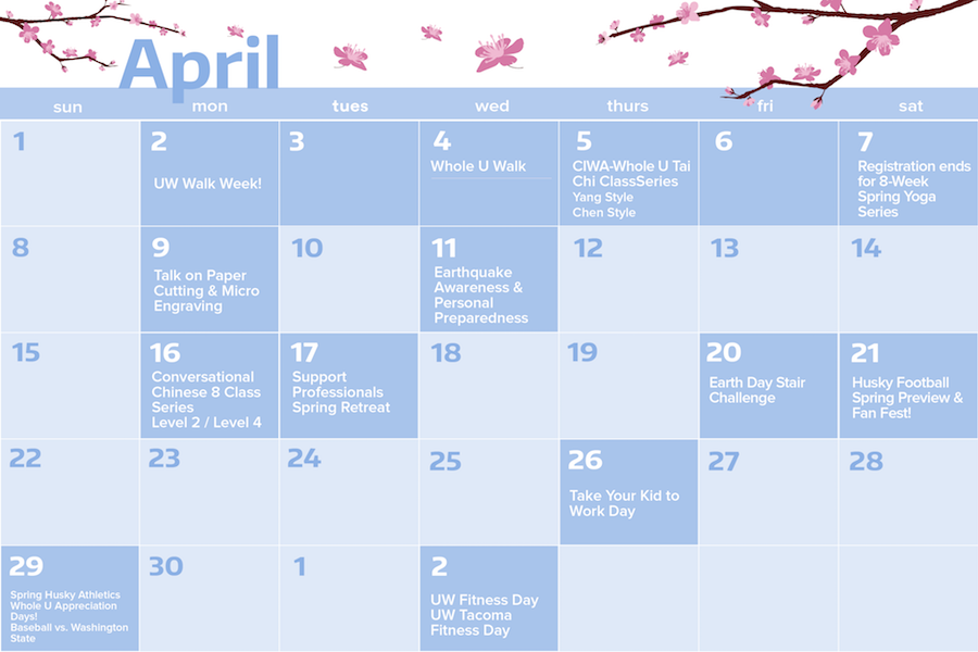 Updated – April Events Calendar - Clarey Judith