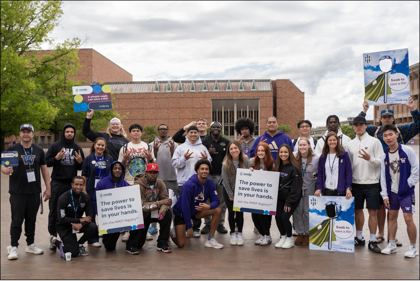 UW students post for group shot in Red Square at annual event