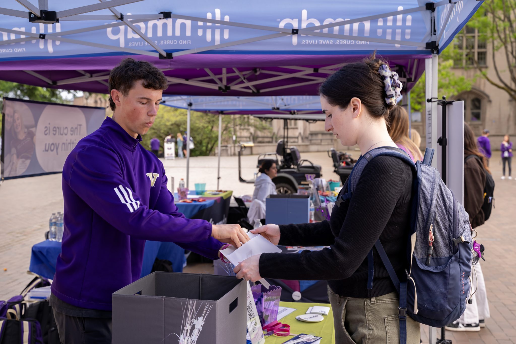two women looking at computers