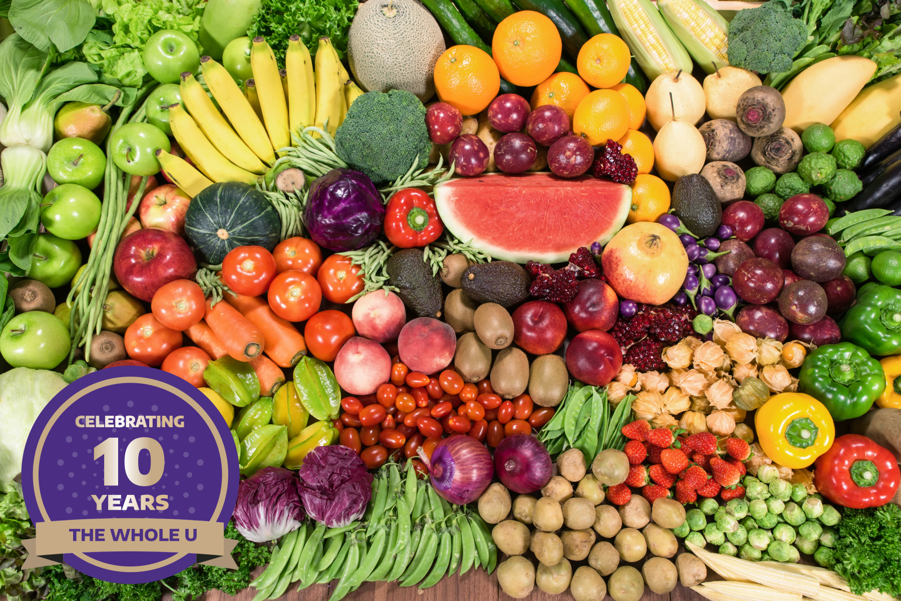 A variety of colorful fruits and vegetables